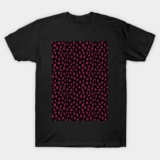 Black and Red Spot Dalmatian Pattern T-Shirt